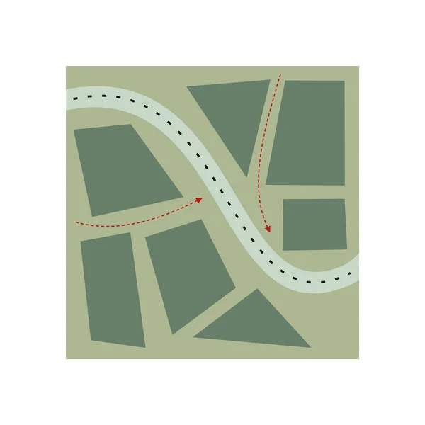 Carte stylisée illustration plate — Image vectorielle