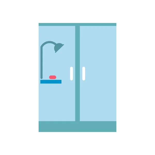 Cabine de chuveiro ícone plano —  Vetores de Stock