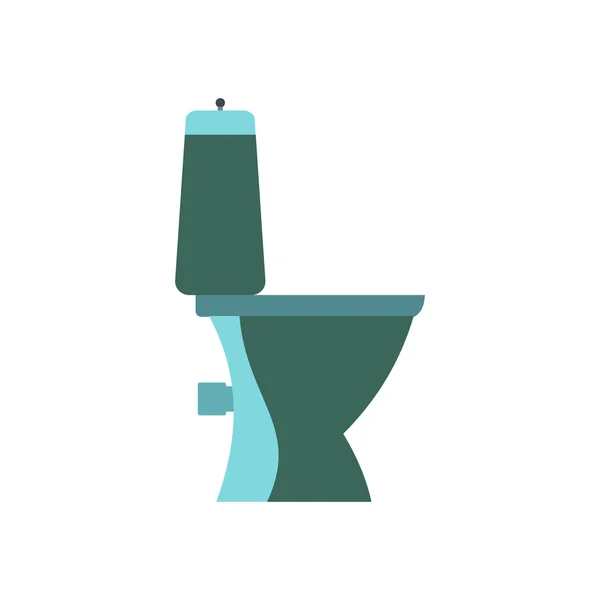 Poêle de toilette bleue vue latérale, design plat — Image vectorielle