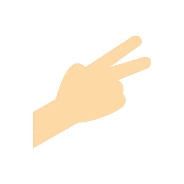 Main avec deux doigts icône plate — Image vectorielle