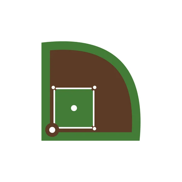 Campo de béisbol icono plano — Vector de stock