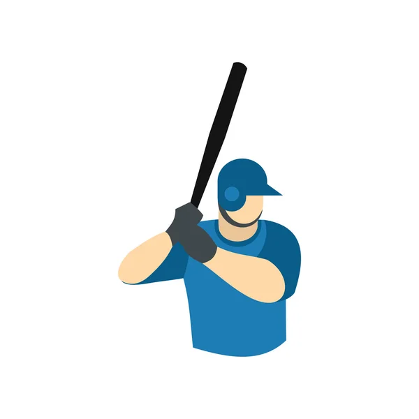 Jogador de beisebol ícone plano —  Vetores de Stock