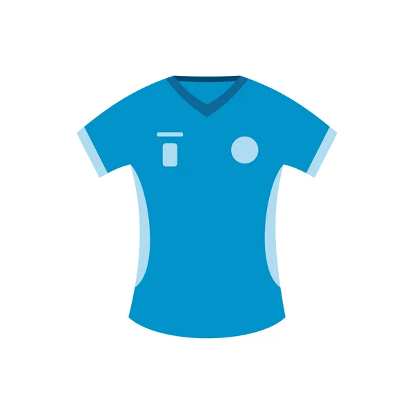 T-shirt baseball bleu icône plate — Image vectorielle