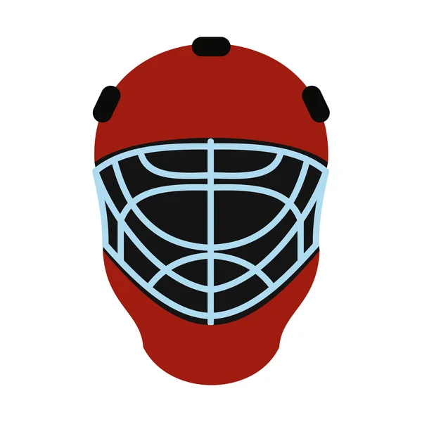 Doelman hockey helm platte pictogram — Stockvector