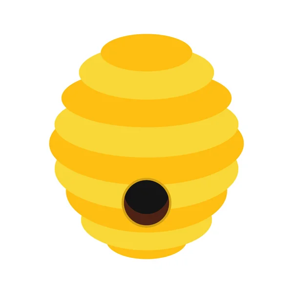 Colmeia de abelhas ícone plano —  Vetores de Stock