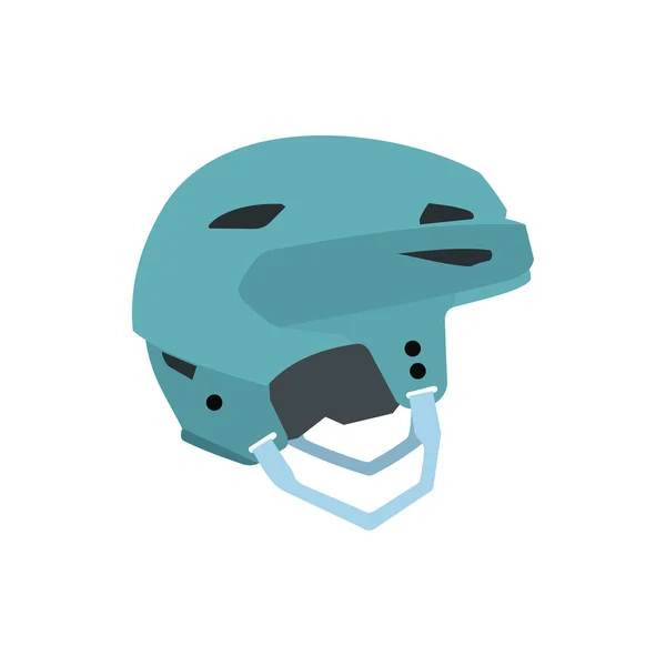 Blue hockey helmet flat icon — Stock Vector