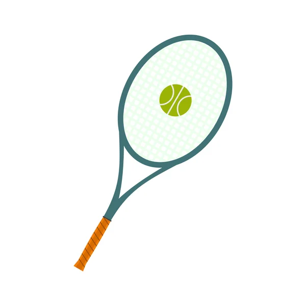 Ein Tennisschläger und eine Ball flache Ikone — Stockvektor