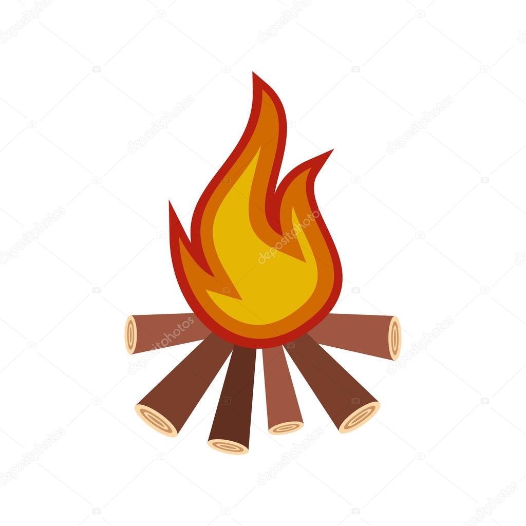 Burning bonfire flat icon