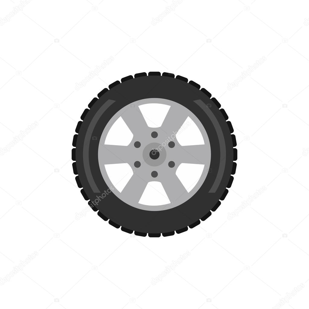 Automobile flat wheel icon
