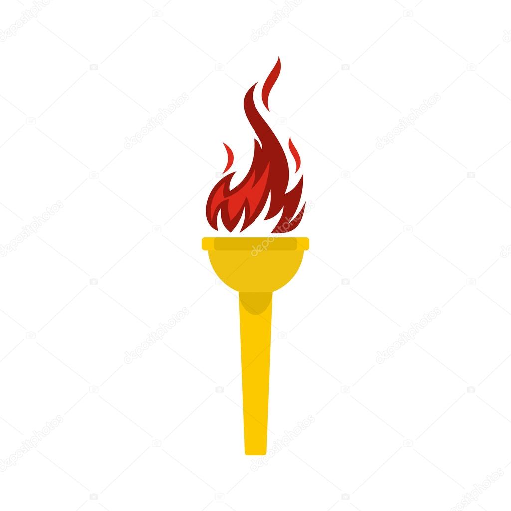Burning torch flat icon