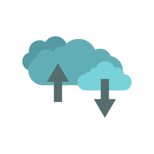 Nuvens com setas ícone plano — Vetor de Stock