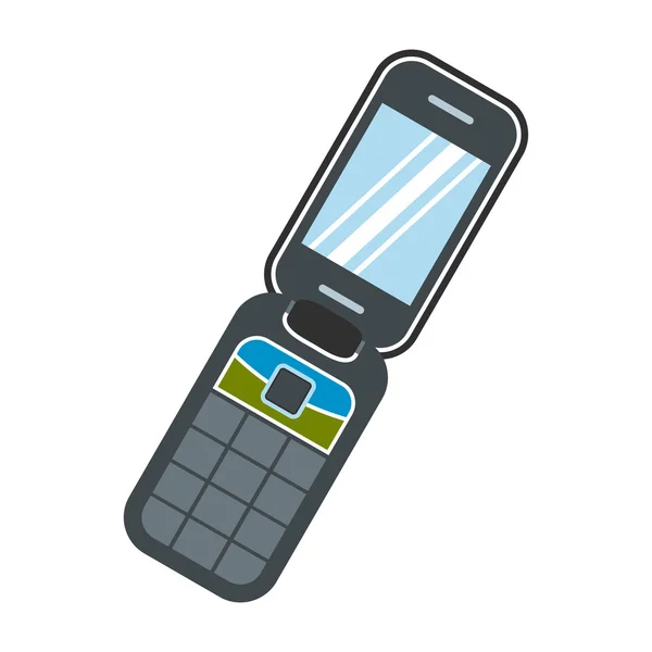 Clamshell teléfono icono plano — Vector de stock