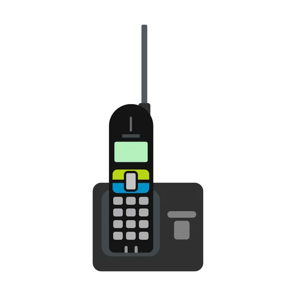 Vezeték nélküli telefon, antenna sík ikonnal — Stock Vector