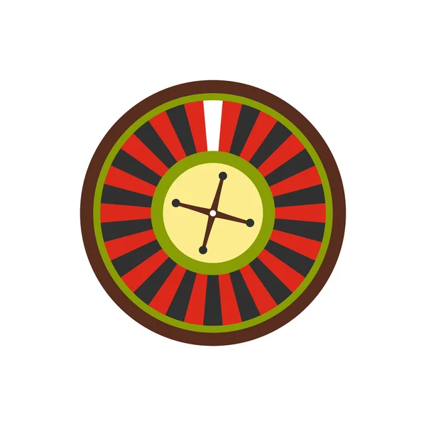 Símbolo del casino, icono plano de la ruleta — Archivo Imágenes Vectoriales