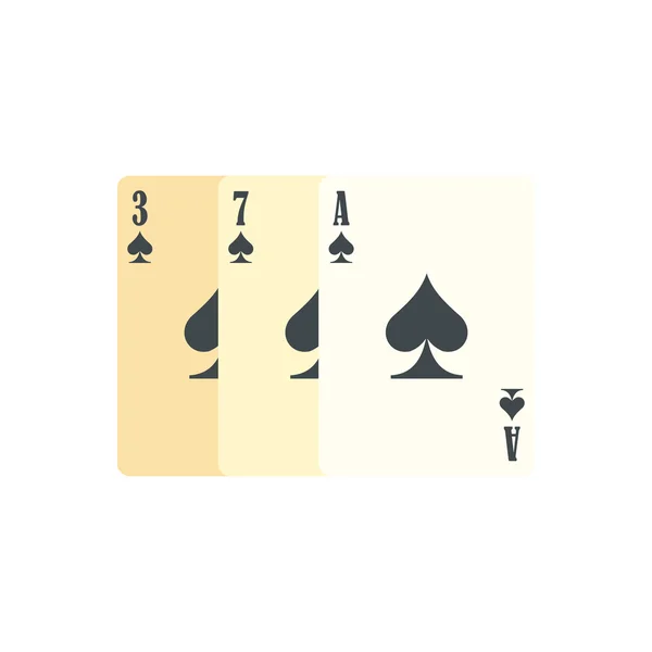 Jouer aux cartes icône plate — Image vectorielle