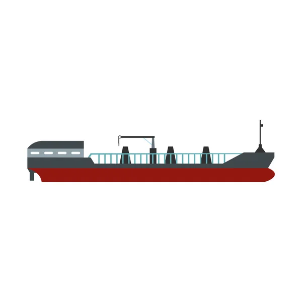 Ícone plano do navio de carga —  Vetores de Stock