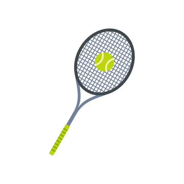 Tenisová raketa a míček ploché ikony — Stockový vektor