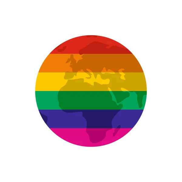 Globe Rainbow flat ikona — Stockový vektor