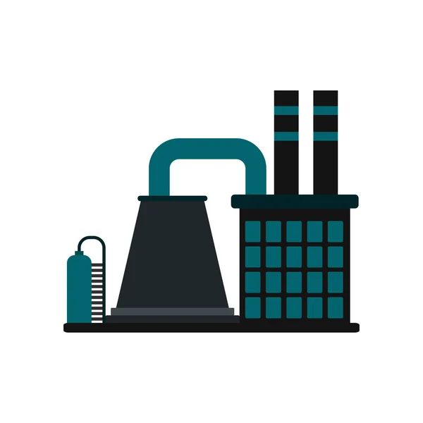 Mining processing plant flat icon — Stock Vector