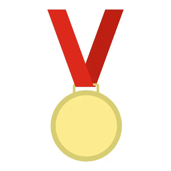Медаль с плоской иконой красной ленты — стоковый вектор