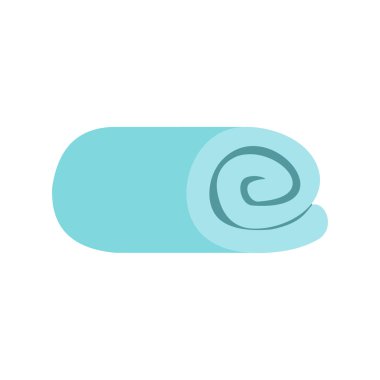 A blue towel rolled up flat icon clipart