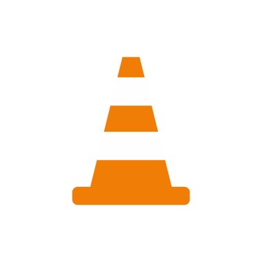 Cone traffic flat icon clipart