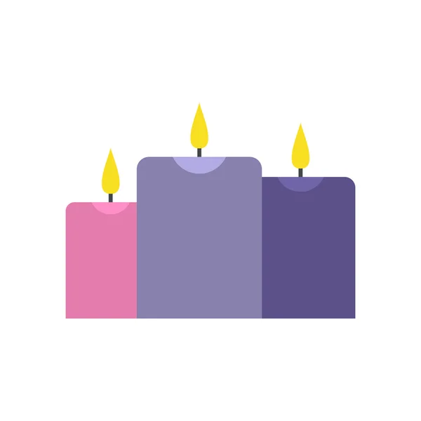 Brennende Kerzen flaches Symbol — Stockvektor