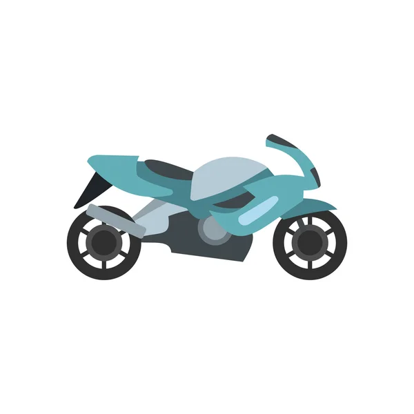 Motocicleta ícone plana azul — Vetor de Stock