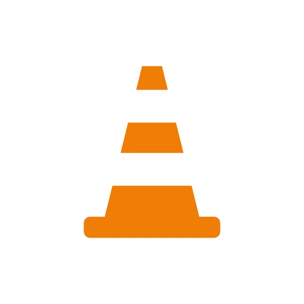 Cone traffic flat icon — Stock Vector