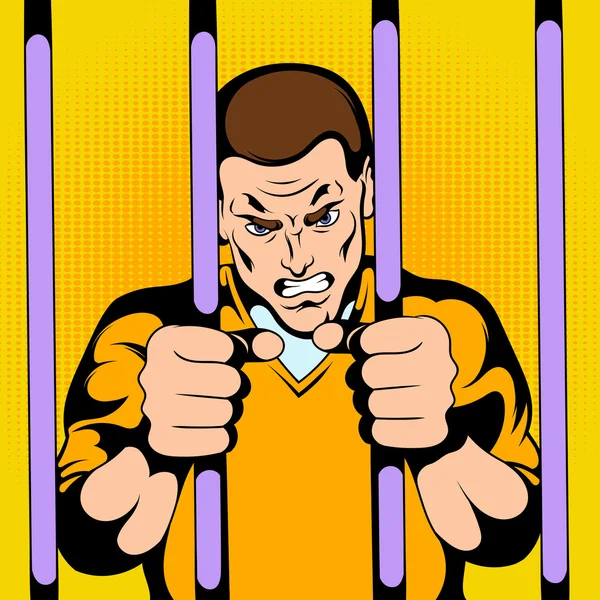 Prisoner at the jail — Stock Vector