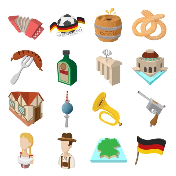 Duitsland cartoon pictogrammen — Stockvector