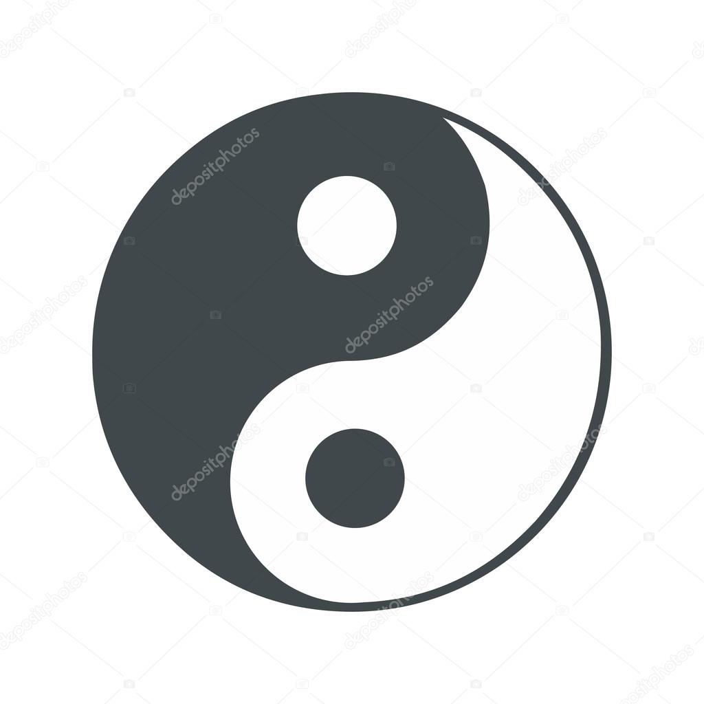 Ying yang flat icon