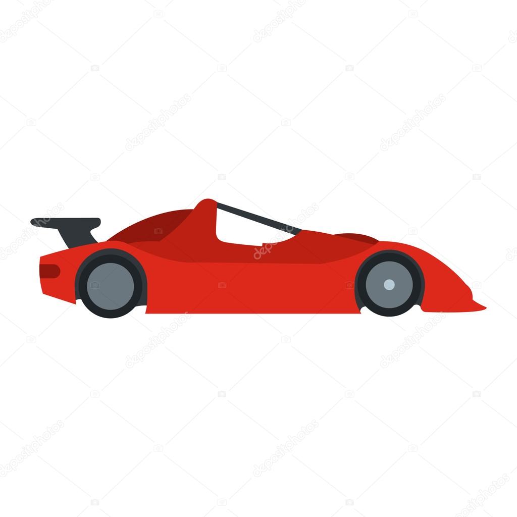 Speeding race car flat icon