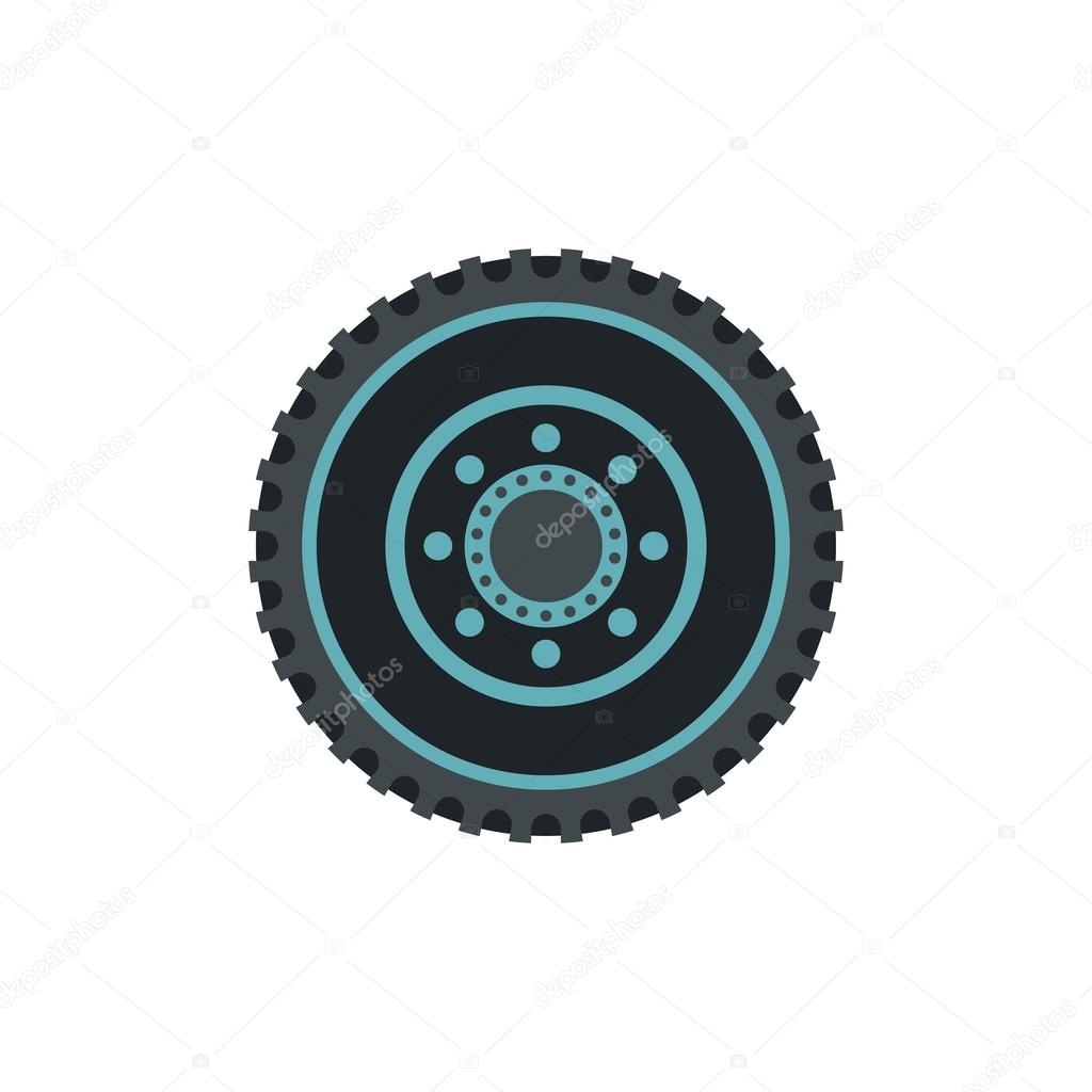 Car wheel flat icon