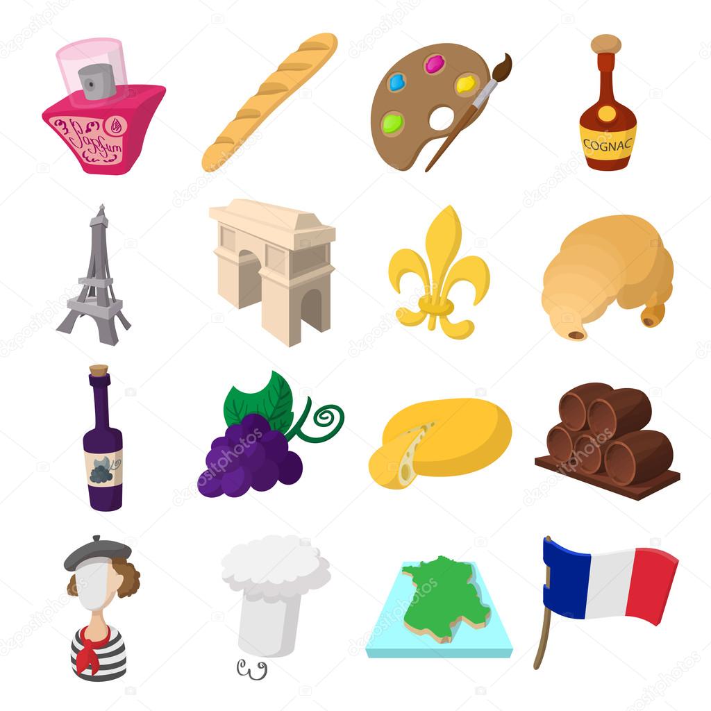 France cartoon icons