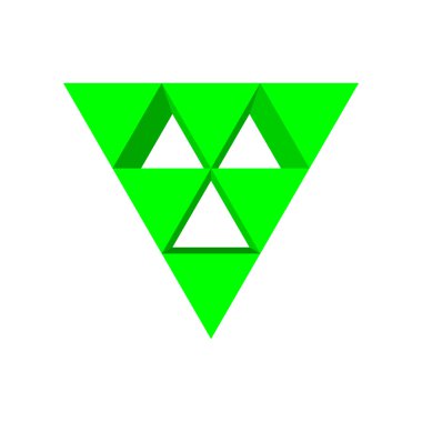 Yeşil üçgen ok çizgi film simgesi