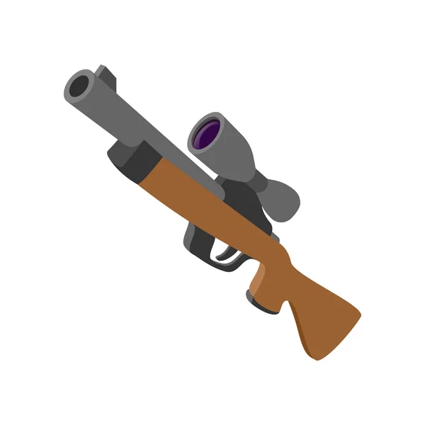 Caza rifle icono de dibujos animados — Vector de stock