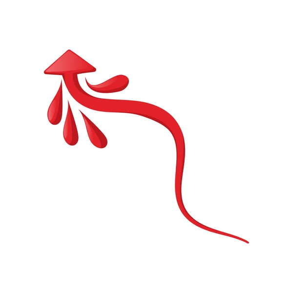 Winding freccia rossa icona del cartone animato — Vettoriale Stock