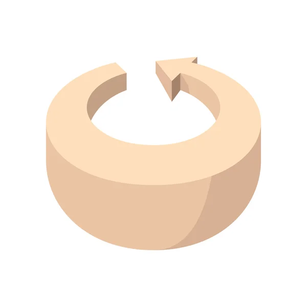 Curling rose flèche icône de dessin animé — Image vectorielle