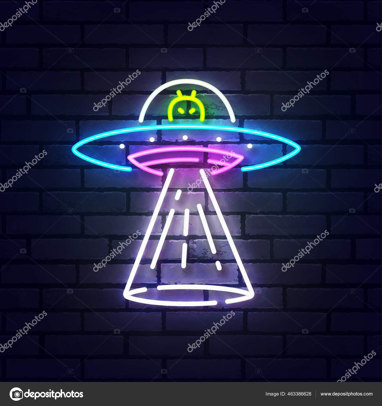 conjunto de logotipo de grandes alienígenas. dia ufo. emblemas