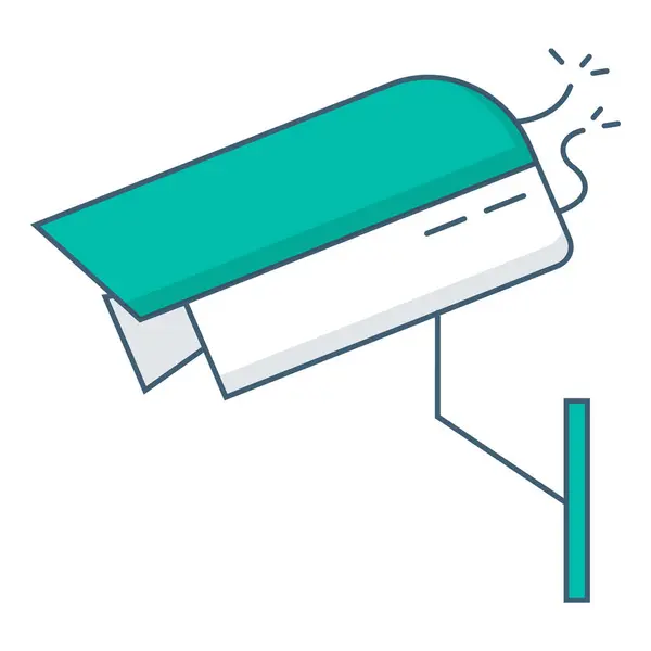 Tamir edilmiş kamera, güvenlik kamerası. Düz dizayn. Vektör illüstrasyonu