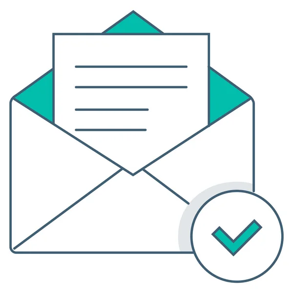 Doğrulanmış belgelerle birlikte zarf. Vektör özet simgesi