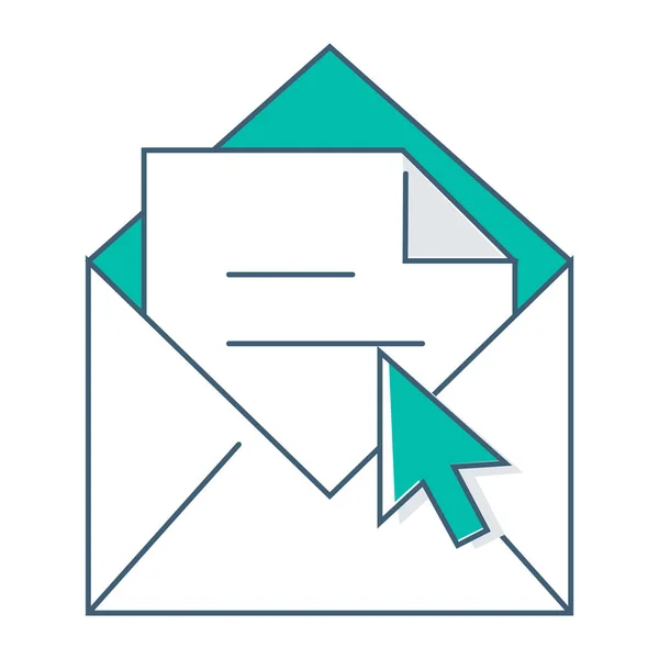 Belgelerle birlikte zarf. Düz dizayn. Vektör illüstrasyonu