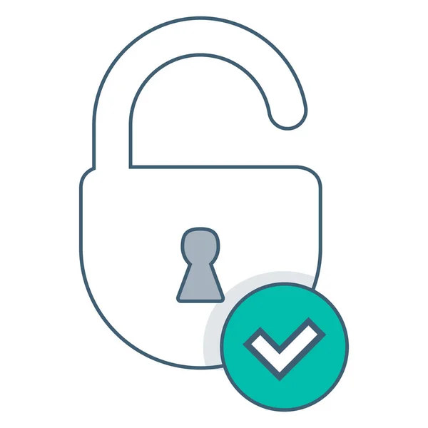 Asma kilit simgesi. Düz dizayn. Vektör illüstrasyonu