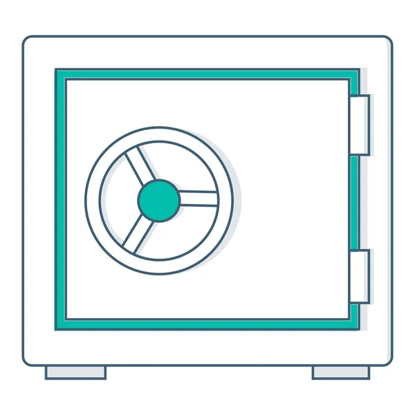 Banka kasası resmi. Finansal yatırımların güvenilir korunması. Düz dizayn. Vektör illüstrasyonu
