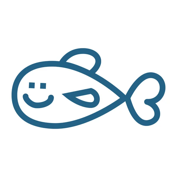 Şirin balık çizgi filmi. Düz dizayn. Vektör illüstrasyonu