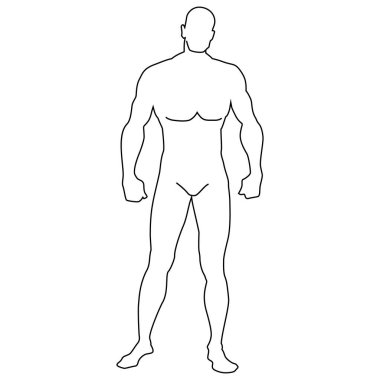 Bir adamın silueti. Vektör illüstrasyonu