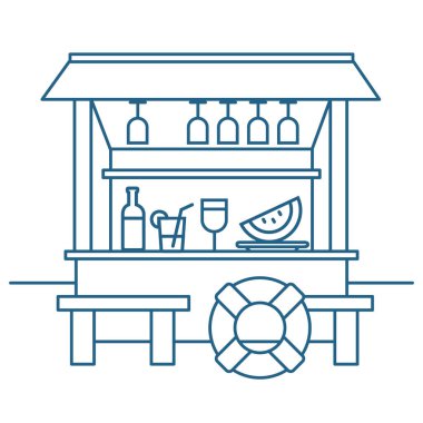 Tatildeki turist düz vektör çizimleri ayarlandı. Mevsimlik eğlence, macera gezisi konsepti. Tropik tatil köyü, kamp, sörf ve balıkçılık.