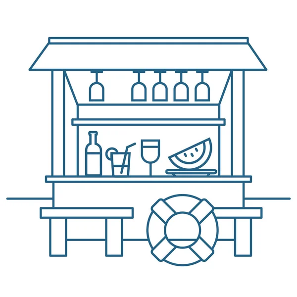 Tatildeki turist düz vektör çizimleri ayarlandı. Mevsimlik eğlence, macera gezisi konsepti. Tropik tatil köyü, kamp, sörf ve balıkçılık.