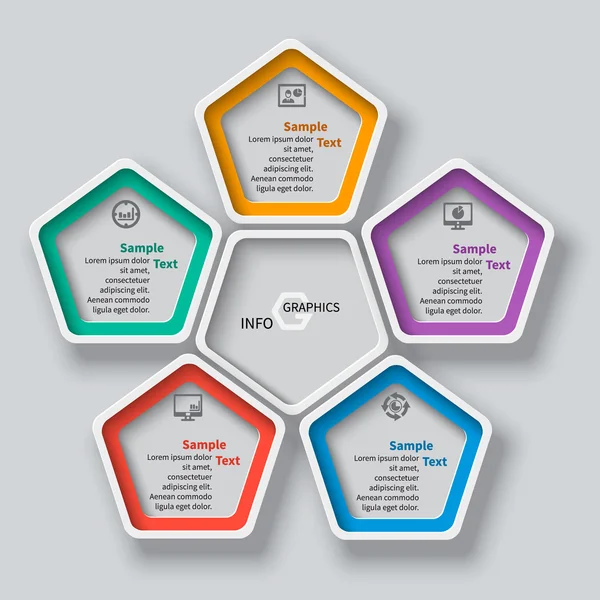 Streszczenie Infografika papieru 3D — Wektor stockowy